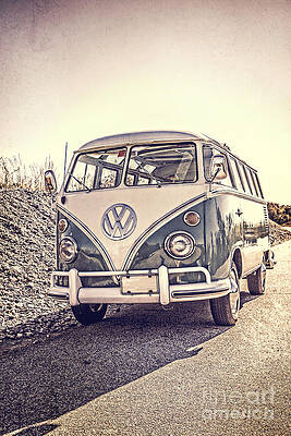Surfer's Vintage VW Samba Bus at the beach by Edward Fielding Surfer's Vintage VW Samba Bus at the beach by Edward Fielding