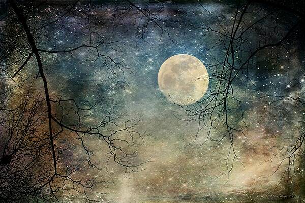 Surreal Night Sky Moon and Stars by Melissa Bittinger Surreal Night Sky Moon and Stars by Melissa Bittinger