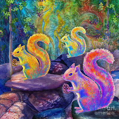 Surreal Squirrels in Square by Teresa Ascone Surreal Squirrels in Square by Teresa Ascone