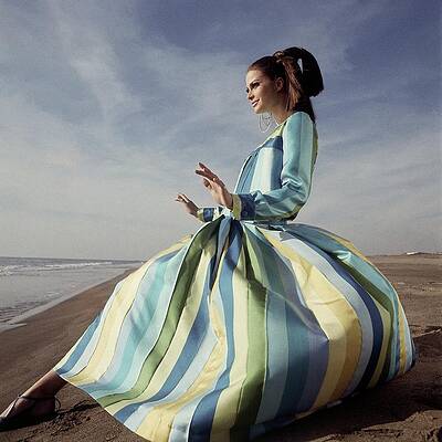Wall Art - Photograph - Editha Dussler Posing On A Beach by Henry Clarke