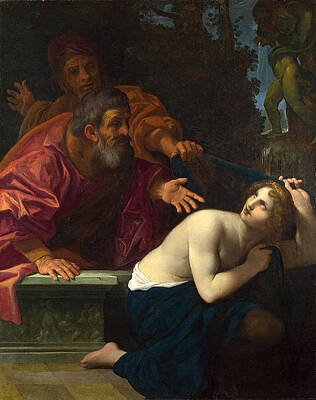 Susannah and the Elders Print by Ludovico Carracci