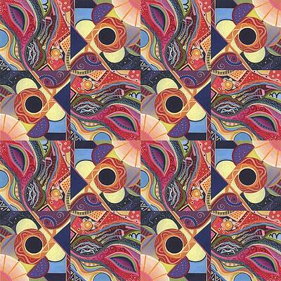 Wall Art - Painting - T J O D Tile Variations 15 by Helena Tiainen