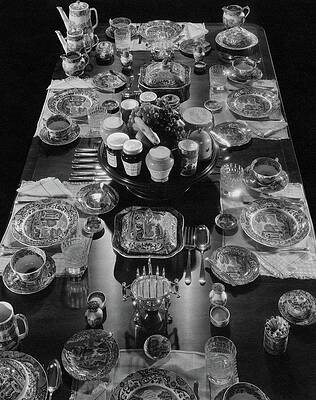 Wall Art - Photograph - Table Settings On Dining Table by The 3