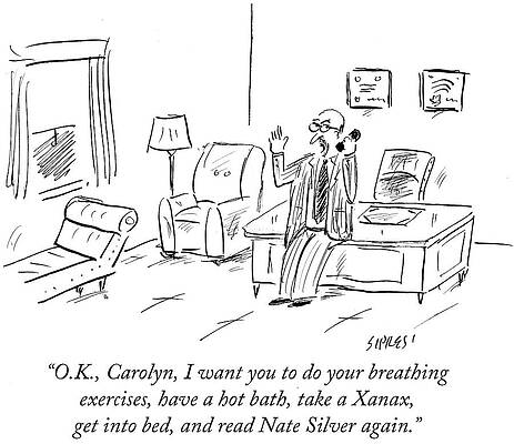 Wall Art - Drawing - Take A Xanax Get Into Bed And Read Nate Silver by David Sipress