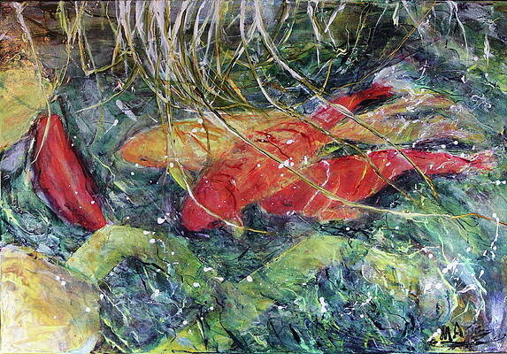 Wall Art featuring the painting Tangerine Tango by Madeleine Arnett