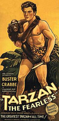 King Of The Jungle, Buster Crabbe, 1933 Poster by Everett - Fine Art America