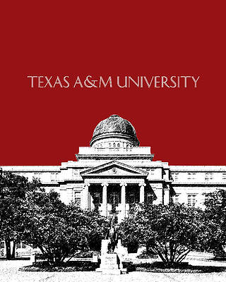 Wall Art - Digital Art - Texas A and M University - Dark Red by DB Artist