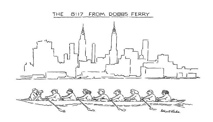 Wall Art - Drawing - The 8:17 From Dobbs Ferry by Stuart Leeds