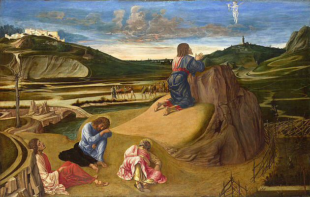 The Agony In The Garden Print by Giovanni Bellini