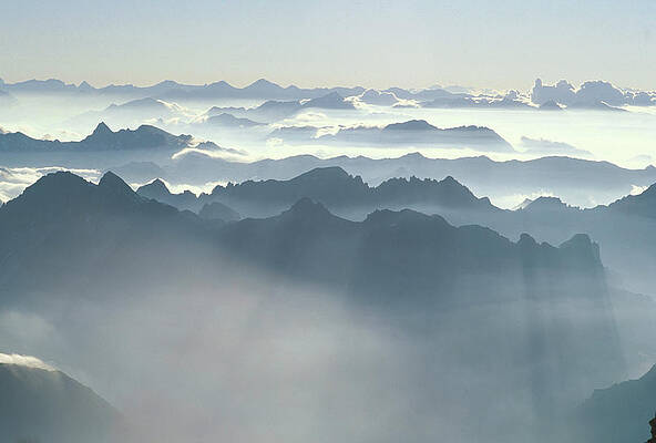 Wall Art - Photograph - The Alps, View From A Helicoptre by Mario Colonel