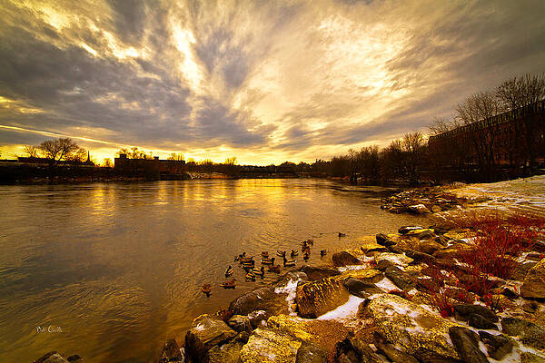 Wall Art - Photograph - The Androscoggin River between Lewiston and Auburn by Bob Orsillo