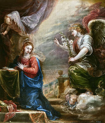 The Annunciation Print by Francisco Rizi