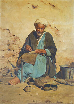 The Arab Cobbler Print by Pavlos Prosalentis
