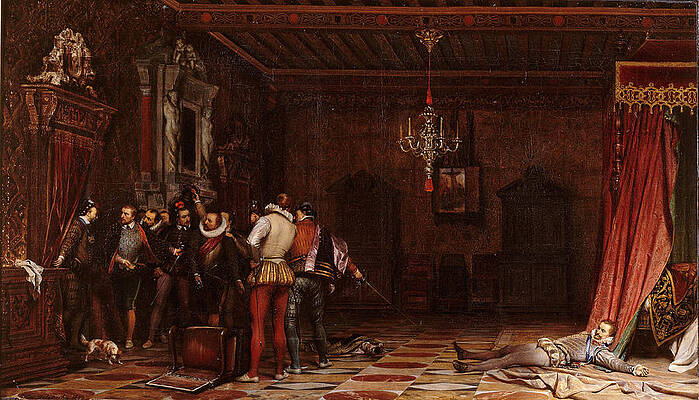 The assassination of the Duke of Guise in Chateau de Blois Print by Paul Delaroche