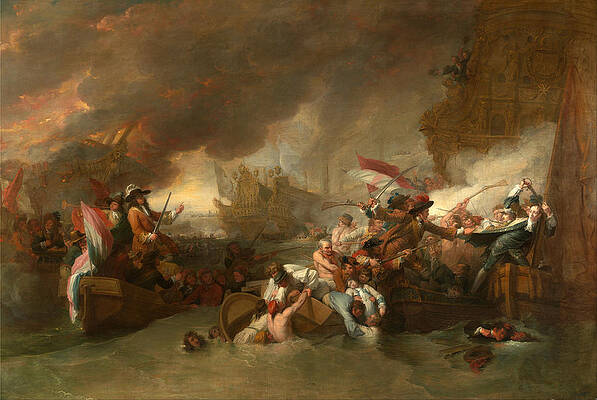 The Battle of La Hogue Print by Benjamin West