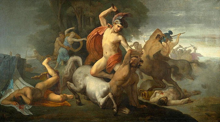 The Battle Of The Centaurs Print by Domenico Tojetti