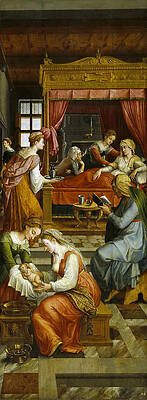 The Birth of the Virgin Print by Michiel Coxcie