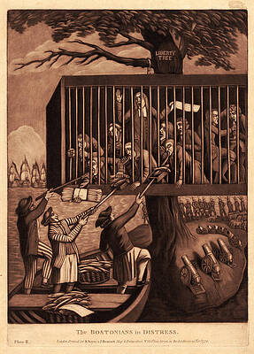Wall Art - Drawing - The Bostonians In Distress, En Sanguine Engraving 1774 by Litz Collection