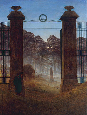 The Cemetery Entrance Print by Caspar David Friedrich