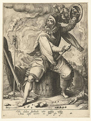 Wall Art - Drawing - The Choleric Temperament The Fire Element by Hugo De Groot And Jacob De Gheyn (ii)