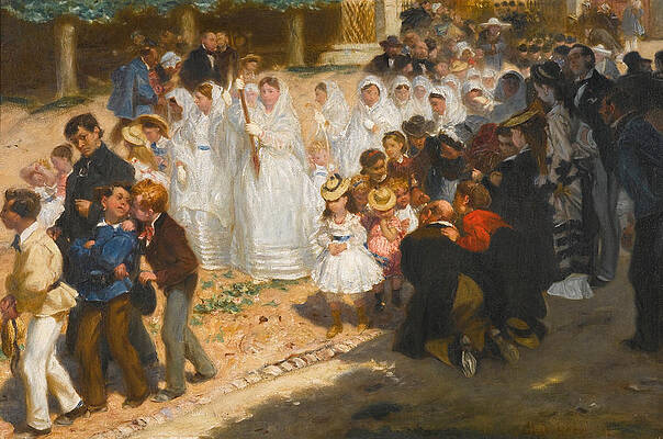 The communicants Print by Alfred Dehodencq
