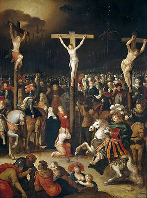 The Crucifixion Print by Louis de Caullery