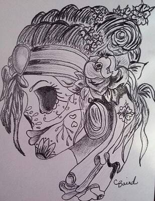 Wall Art - Drawing - The Diva by Cathy Baird