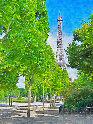 Wall Art - Digital Art - The Eiffel Tower in the Spring of 2014 by Digital Photographic Arts