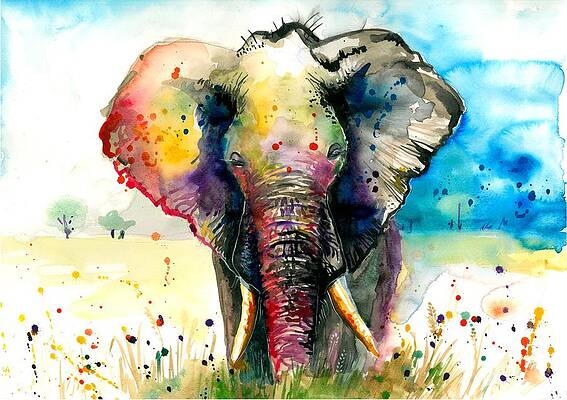 The Rainbow Elephant - XXL Format Art Print by Tiberiu Soos The Rainbow Elephant - XXL Format Art Print by Tiberiu Soos