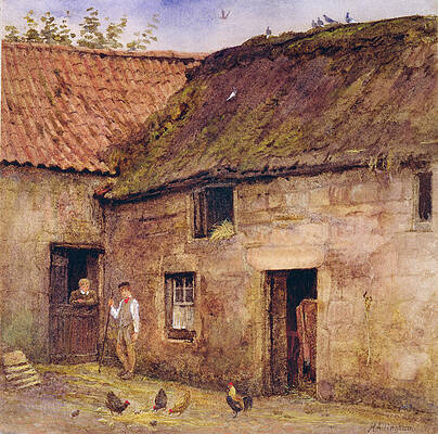 Wall Art - Painting - The Farmyard by Helen Allingham