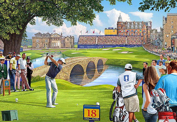 Wall Art - Painting - The Final Hole -golfers paradise by MGL Meiklejohn Graphics Licensing