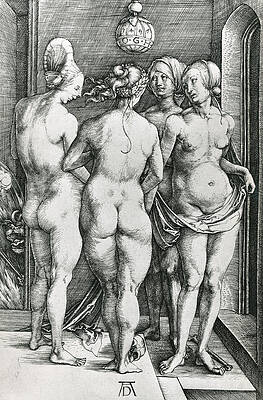 Wall Art - Drawing - The Four Witches by Albrecht Durer