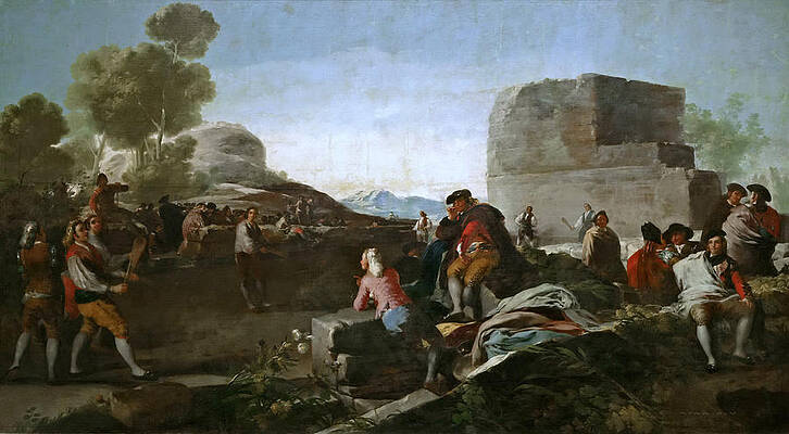 The Game of Pelota Print by Francisco Goya