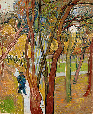 The garden of Saint Paul's Hospital. The fall of the leaves Print by Vincent van Gogh