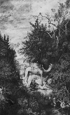 Wall Art - Drawing - The Good Samaritan by Rodolphe Bresdin