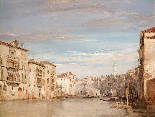 The Grand Canal Venice Looking Toward the Rialto Print by Richard Parkes Bonington