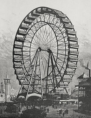 Wall Art - Drawing - The Great Ferris Wheel In The World Columbian Exposition, 1st July 1893 by American School
