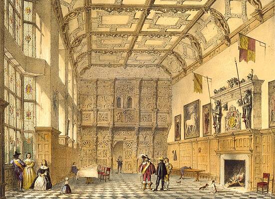 Wall Art - Drawing - The Great Hall, Hatfield, Berkshire by Joseph Nash
