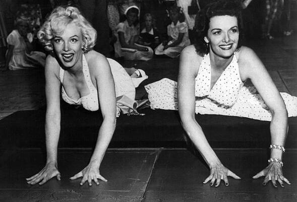 Wall Art - Photograph - Marilyn Monroe and Jane Russell  by Retro Images Archive