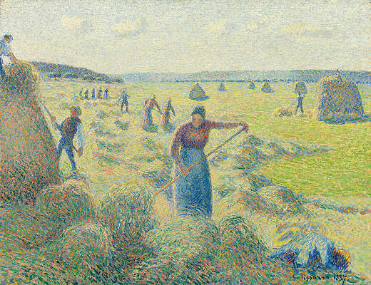 The Harvest Of Hay In Eragny Print by Camille Pissarro