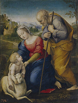 The Holy Family with a Lamb Print by Raphael
