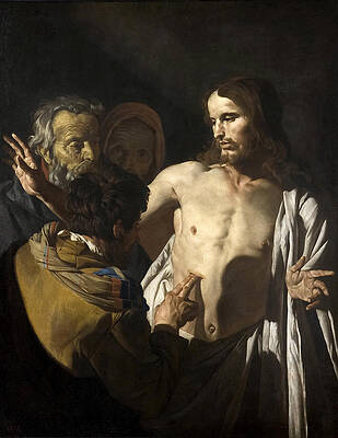 The Incredulity of Saint Thomas Print by Matthias Stom The Incredulity of Saint Thomas Print by Matthias Stom
