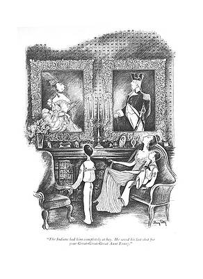 Wall Art - Drawing - The Indians Had Him Completely At Bay. He Saved by Mary Petty