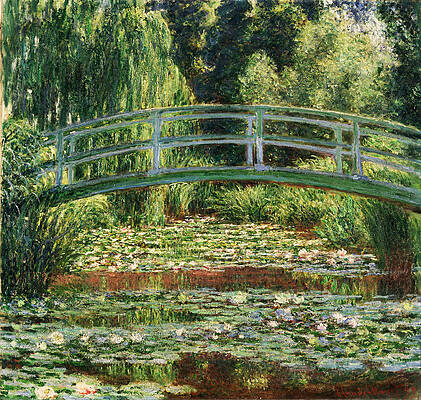 The Japanese Footbridge and the Water Lily Pool Giverny Print by Claude Monet