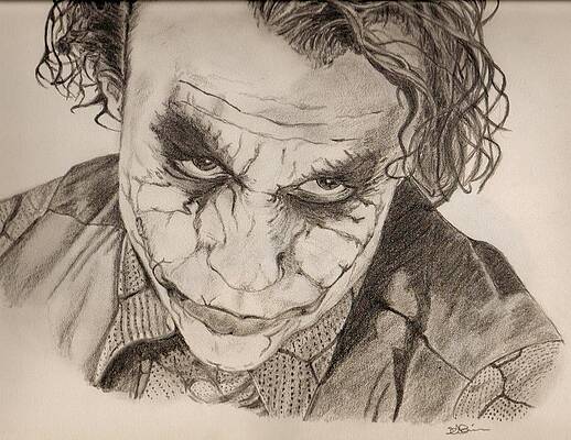 Wall Art - Drawing - The Joker by Colourful Phoenix