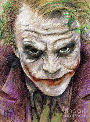 Wall Art - Drawing - The Joker by Roy Aiuto