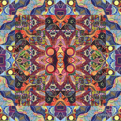 Wall Art - Mixed Media - The Joy of Design Mandala Series Puzzle 1 Arrangement 3 by Helena Tiainen