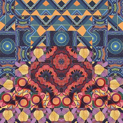 Wall Art - Painting - The Joy of Design Mandala Series Puzzle 5 Arrangement 3 by Helena Tiainen