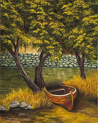 Wall Art - Painting - The Little Red Boat by Darice Machel McGuire