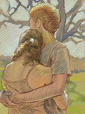 Pencil Sketch Romantic Couple in Love Art 15 Bundle 